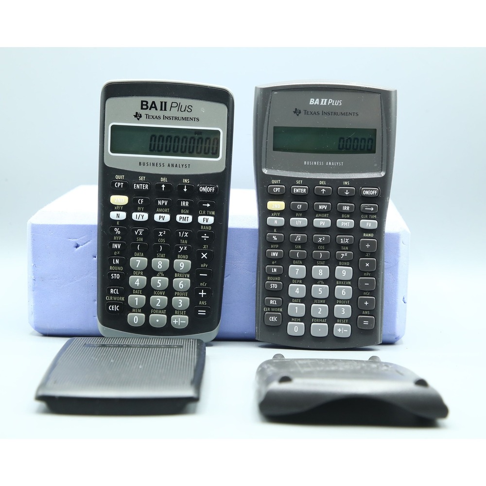 Set of 2 Texas Instruments TI BA II Plus Business Analyst Financial Calculators